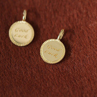 wholesale 9K/14K Gold Taobao Hot Selling Lucky Small Gold Coin Chic Lucky Necklace Pendant-9K pendant one price