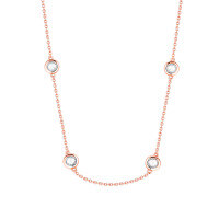 wholesale S925 Silver Hot Selling Minimalist Korean Style Versatile Round Diamond Accented Short Choker Necklace for Women for Dropshipping-Rose gold 925 silver