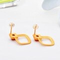 wholesale 925 Sterling Silver Gold-Plated with Certificate, Square Hollow-Out Earrings, Fashionable and Elegant, Luxury, Inlaid with South Red Agate, for Women-0-2
