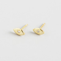 wholesale 925 Sterling Silver Geometric Studs Earrings For Women-Gold 925 silver