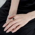 wholesale [Precious Metal] Gold-plated Sterling Silver Vintage Index Finger Ring for Women, Chic Ethnic Style Agate Ring Wholesale-0-1