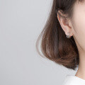 wholesale S925 silver Korean-style elegant three-layer short ear clasp trendy hollow-out fashionable earrings for women E8366-0-2