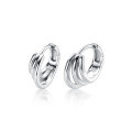 wholesale S925 silver Korean-style elegant three-layer short ear clasp trendy hollow-out fashionable earrings for women E8366-0-4