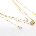 wholesale S925 silver gold-plated with zirconia, new lightweight luxury retro waist necklace for women, double-layer chain accessory wholesale-0-1
