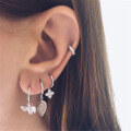 wholesale S925 Sterling Silver Trendy Creative Ins-style Evil Eye Droplet Ear Clips For Women-0-1