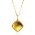 wholesale 925 Sterling Silver Japanese Light Luxury Minimalist Geometric Citrine Pendant Necklace for Women, Small Forest Style Jewelry Wholesale-0-5