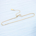 wholesale 9K Gold Plain Gold Bracelet Box Chain Cross Engraved Chain Adjustable Yili Jewelry Wholesale-0-1