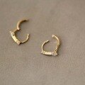 wholesale 9K Gold Icy Ling Pure Small Zircon Minimalist Design One-Line Japanese Korean Style Elegant Hoop Earrings-0-4