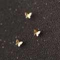 wholesale 14K Gold Solid Mini Shiny Butterfly Ear Studs Japanese and Korean Earrings-0-1