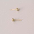 wholesale 9K Gold Pure Simple Retro Stylish Popular Stud Earrings with Zirconia Inlay-0-3