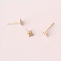 wholesale 14K Gold Solid Mini Shiny Butterfly Ear Studs Japanese and Korean Earrings-0-2