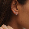 wholesale S925 Sterling Silver Single Row Bead Stud Earrings With Micro-set Zircons, Fashionable And Minimalist-0-3