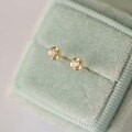 wholesale 9K Gold Pure Simple Retro Stylish Popular Stud Earrings with Zirconia Inlay-0-1