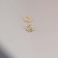 wholesale 9K Gold Zircon Snowflake Exquisite Mini Korean Japanese Stud Earrings Popular Holiday Elegant Girl-9K per price