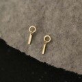 wholesale 9K Gold Minimalist Geometric Circle Small Straight Stick Shiny Ultra Mini Ear Studs-0-0