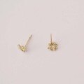 wholesale 9K Gold Zircon Snowflake Exquisite Mini Korean Japanese Stud Earrings Popular Holiday Elegant Girl-0-2