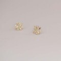 wholesale 9K Gold Zircon Snowflake Exquisite Mini Korean Japanese Stud Earrings Popular Holiday Elegant Girl-0-1
