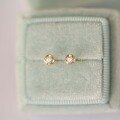 wholesale 9K Gold Pure Simple Retro Stylish Popular Stud Earrings with Zirconia Inlay-0-0