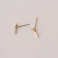 wholesale 9K Gold Minimalist Geometric Circle Small Straight Stick Shiny Ultra Mini Ear Studs-0-4