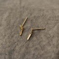 wholesale 9K Gold Minimalist Geometric Circle Small Straight Stick Shiny Ultra Mini Ear Studs-0-3
