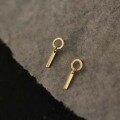 wholesale 9K Gold Minimalist Geometric Circle Small Straight Stick Shiny Ultra Mini Ear Studs-0-2