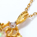 wholesale S925 silver retrostyle openwork pendant necklace with synthetic opal and labradorite-0-4