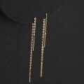 wholesale 14k gold Taobao best-selling Korean-style elegant ear thread earrings, minimalist Korean tassel earrings-0-0