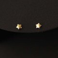 wholesale 9K Gold Taobao Hot Selling Mini Little Star Pure 9K Gold Smooth Cute Chubby Five-Pointed Star Ear Studs Versatile and Popular-0-1
