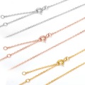 wholesale S925 Sterling Silver Adjustable Length Hot Selling Necklace Chain Collarbone Chain with Real Gold Plated Pendant Direct from Manufacturer-0-4