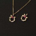 wholesale 9K Gold Wholesale Exquisite Korean and Japanese Sweet Floral Wreath Forest Series Romantic Versatile Pendant-0-2
