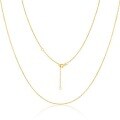 wholesale S925 Sterling Silver Adjustable Length Hot Selling Necklace Chain Collarbone Chain with Real Gold Plated Pendant Direct from Manufacturer-0-8