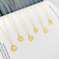 wholesale S925 Sterling Silver Euro American Coin Round Pendant Necklace For Women Ins 12 Zodiac Constellation Collarbone Chain-0-12