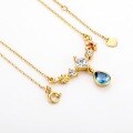 wholesale S925 Silver Plated with 9K Gold, New Early Spring Snow-Thawing Color Zircon Pure Silver Necklace for Women, Japanese Light Luxury Necklace Wholesale-0-1