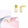 wholesale S925 Sterling Silver Cross-border Exclusive Creative Zircon-studded Pin Earrings For Women-0-3
