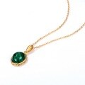 wholesale 925 Silver Japanese Retro Style Natural Malachite Geometric Pendant Without Chain Mori Girl Fine Workmanship Colored Gemstone Necklace Jewelry-0-1