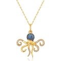 wholesale 925 Silver Summer New Octopus Blue Spinel Pendant Women's Ocean Octopus Necklace Cross-Border Wholesale-0-5