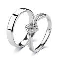 wholesale S925 Sterling Silver Cross-Border Couple Rings with High-End Sense, Adjustable Open Design, Minimalist Zircon Diamond Rings for Men and Women, Niche Style-0-4