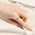 wholesale S925 Sterling Silver Cross-Border Couple Rings with High-End Sense, Adjustable Open Design, Minimalist Zircon Diamond Rings for Men and Women, Niche Style-0-3