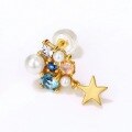 wholesale 925 Sterling Silver Synthetic Opal Color Zircon Earrings, Light Luxury Retro Starry Sky 925 Sterling Silver Stud Earrings for Women Wholesale Ear Jewelry-0-2