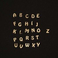 wholesale Wholesale 14K Gold European and American Style Plain Letter Stud Earrings for Couples, A-Z-price>14k