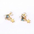 wholesale 925 Sterling Silver Synthetic Opal Color Zircon Earrings, Light Luxury Retro Starry Sky 925 Sterling Silver Stud Earrings for Women Wholesale Ear Jewelry-0-1