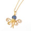 wholesale 925 Silver Summer New Octopus Blue Spinel Pendant Women's Ocean Octopus Necklace Cross-Border Wholesale-0-1