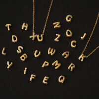 wholesale 14K Gold Wholesale Classic Letter Pendant, Japanese and Korean Trendy Exquisite and Versatile-Pendant I one price