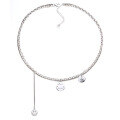 wholesale 925 Sterling Silver Smiley Face Pendant Necklace for Women, Ins Minimalist and Versatile Korean-style Multi-layer Personalized Fresh Long Layered Chain-0-4
