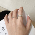 wholesale S925 Sterling Silver, New Korean And Japanese Style, Polished Open Adjustable Index Finger Ring For Women, Ins Trend, Simple Vintage-0-4