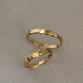 wholesale 9K Solid Gold Couple's Minimalist Wedding Ring, Versatile Fashion Retro Korean Japanese Style Ring-0-1