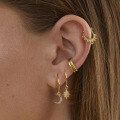 wholesale S925 Sterling Silver Asymmetric Star And Moon Ear Cuffs, Ins Style,-0-2