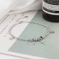 wholesale S925 silver star charm bracelet for women, trendy and creative vintage cross and heart design in Thai silver jewelry-0-1