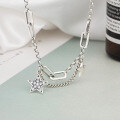 wholesale S925 Sterling Silver New Diamond Choker Collarbone Necklace, Korean Style Personalized Fashion Versatile Pendant for Women-0-2