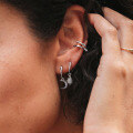 wholesale S925 Sterling Silver Asymmetric Star And Moon Ear Cuffs, Ins Style,-0-1